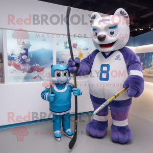 nan Ice Hockey Stick mascot costume character dressed with a Sweater and Watches