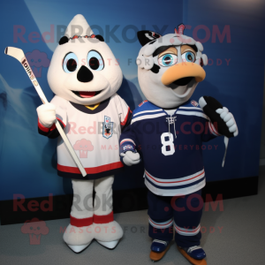 nan Ice Hockey Stick mascot costume character dressed with a Sweater and Watches