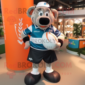 nan Squash mascot costume character dressed with a Rugby Shirt and Belts