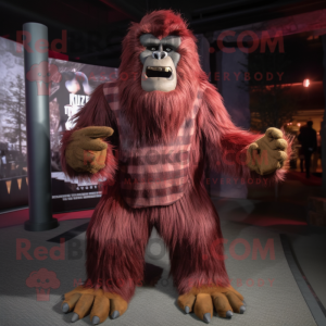 Maroon Sasquatch mascotte...