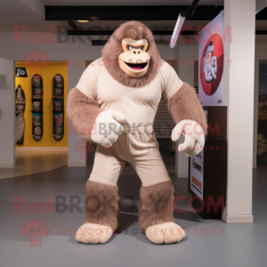 Beige Gorilla mascotte...