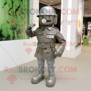 Silver Army Soldier maskot...