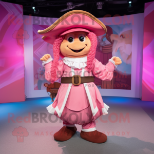 Pink Pirate maskot kostume...