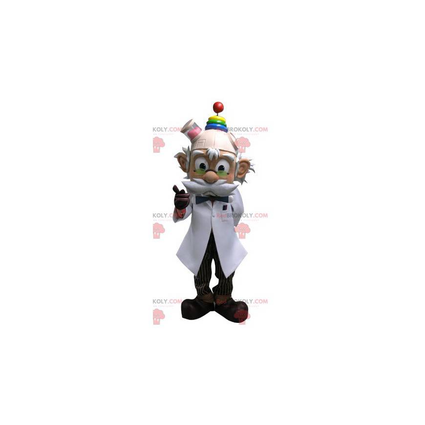 Mascot mustached professor. Scientist mascot - Redbrokoly.com