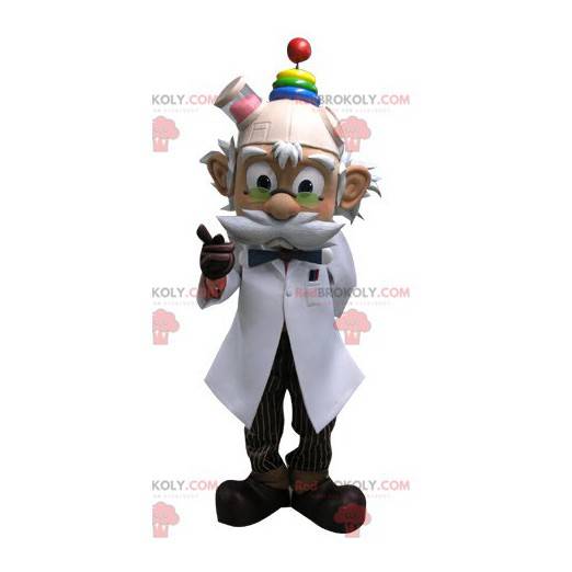 Mascotte de professeur moustachu. Mascotte de scientifique -