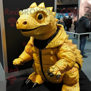 Guld Ankylosaurus maskot...