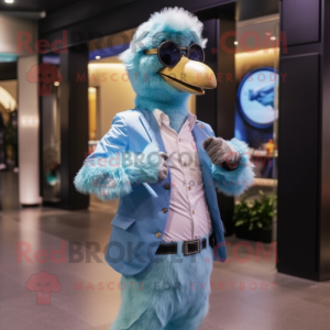 Sky Blue Ostrich mascotte...