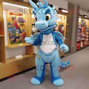 Sky Blue Dragon maskot...