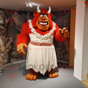 Red Ogre maskot kostume...