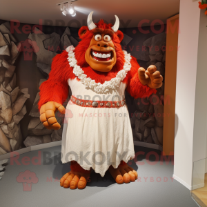 Red Ogre maskot drakt figur...