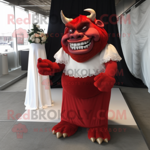 Red Ogre maskot kostym...