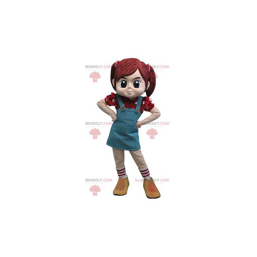 Girl mascot with two quilts and a dress - Redbrokoly.com