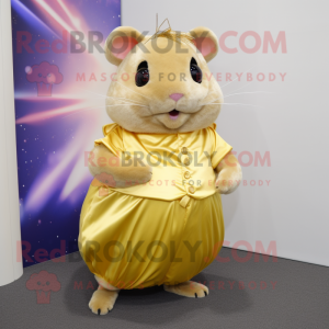 Gold Hamster maskot kostym...
