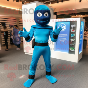 Blue Ninja mascotte kostuum...