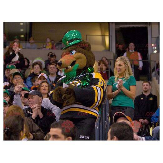 Brown bear mascot in sportswear - Redbrokoly.com