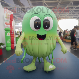 Olive Jellyfish mascot costume character dressed with a Romper and Anklets