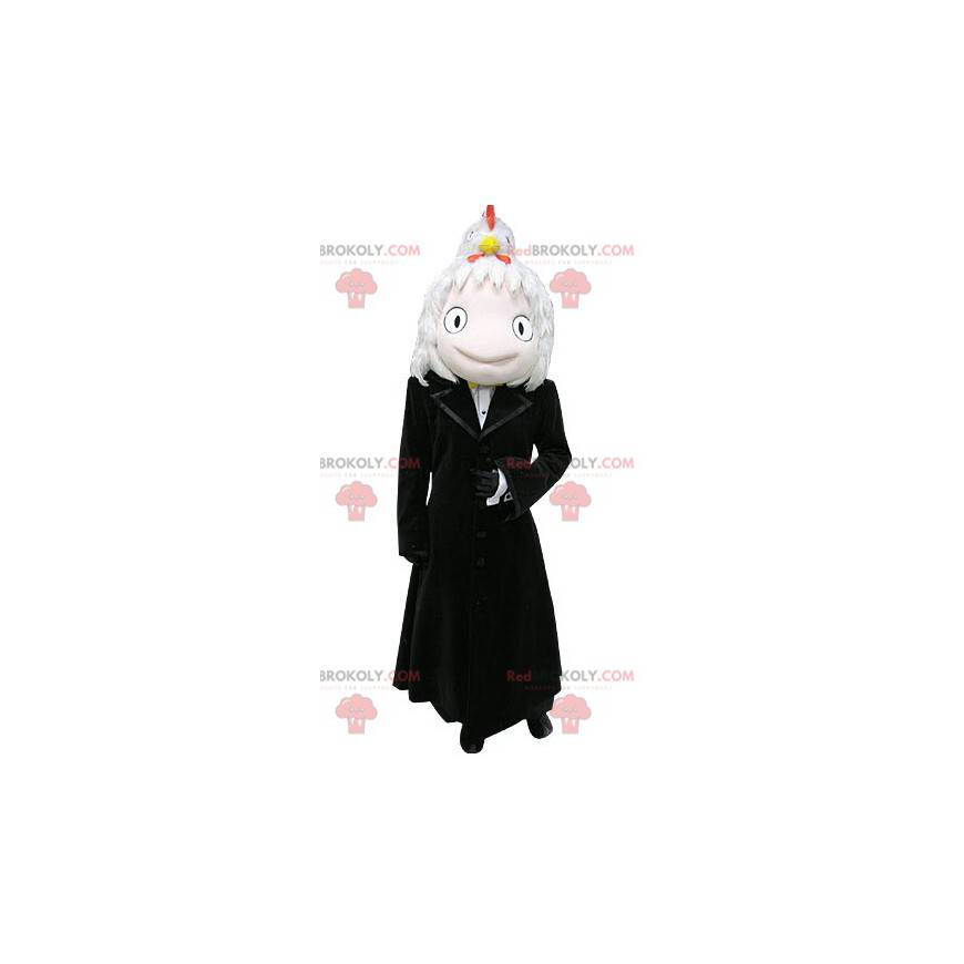 Smiling snowman mascot with a long black coat - Redbrokoly.com Smiling snowman mascot with a long black coat - Redbrokoly.com