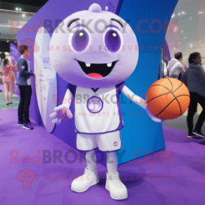 Lavender Basketball Ball mascot costume character dressed with a Leggings and Brooches