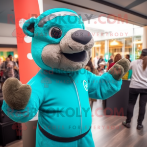 Teal Otter mascotte kostuum...