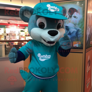 Teal Otter mascotte kostuum...