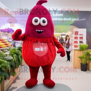 nan Beet mascot costume character dressed with a Culottes and Mittens