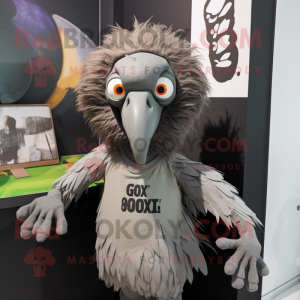 Gray Vulture maskot kostume...