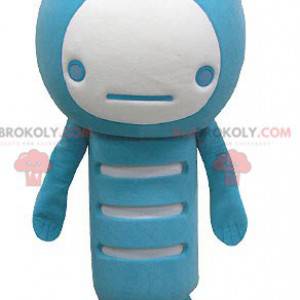 Mascotte de bonhomme bleu et blanc - Redbrokoly.com