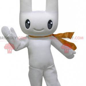 Mascotte de lapin blanc avec de grandes oreilles -