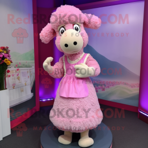 Mascotte de mouton rose...