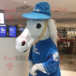 nan Horse mascot costume character dressed with a Rash Guard and Hat pins