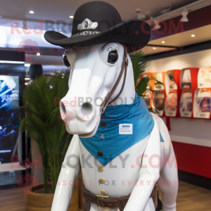 nan Horse mascot costume character dressed with a Rash Guard and Hat pins