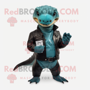 Teal Komodo Dragon mascotte...