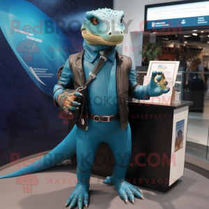 Teal Komodo Dragon mascotte...