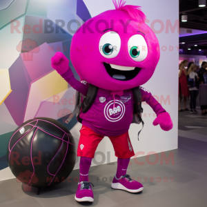 Magenta fotboll maskot...