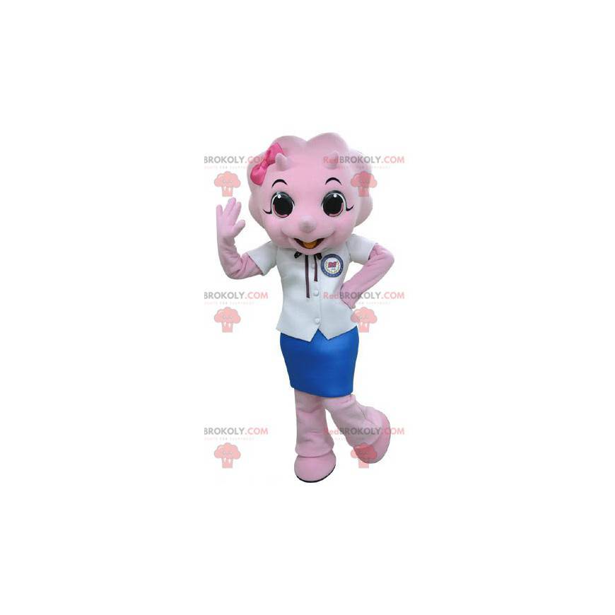 Rosa Nashornmaskottchen gekleidet in einem Rock - Redbrokoly.com Rosa Nashornmaskottchen gekleidet in einem Rock - Redbrokoly.com