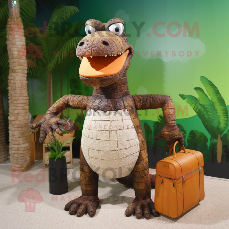 Rust Crocodile mascot costume character dressed with a Bikini and Handbags