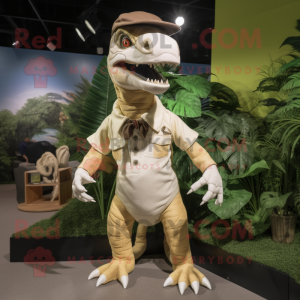 Cream Allosaurus maskot...