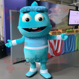 Cyan Lasagne maskot kostume...