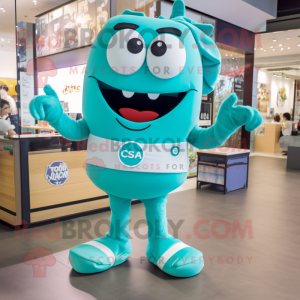 Cyan Lasagne maskot kostume...