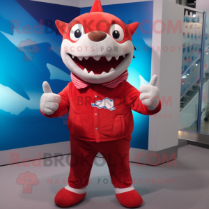 Red Shark mascotte kostuum...