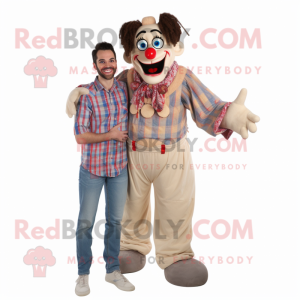 Beige Evil Clown mascotte...