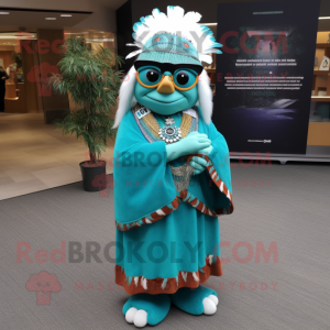 Teal Chief mascotte kostuum...