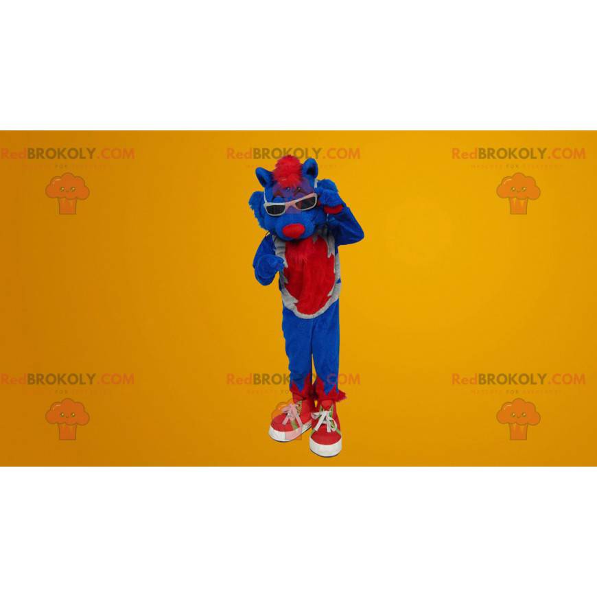 Fun and colorful blue cat mascot - Redbrokoly.com