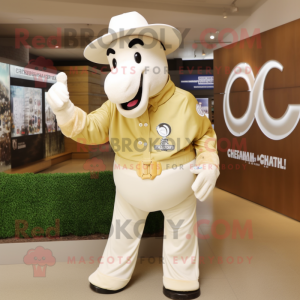 Kremfarget hestesko maskot...