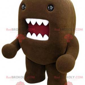 Domo Kun mascotte bruin monster met een grote mond -