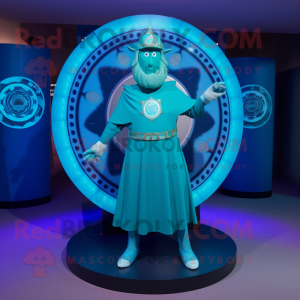 Cyan Celtic Shield maskot...