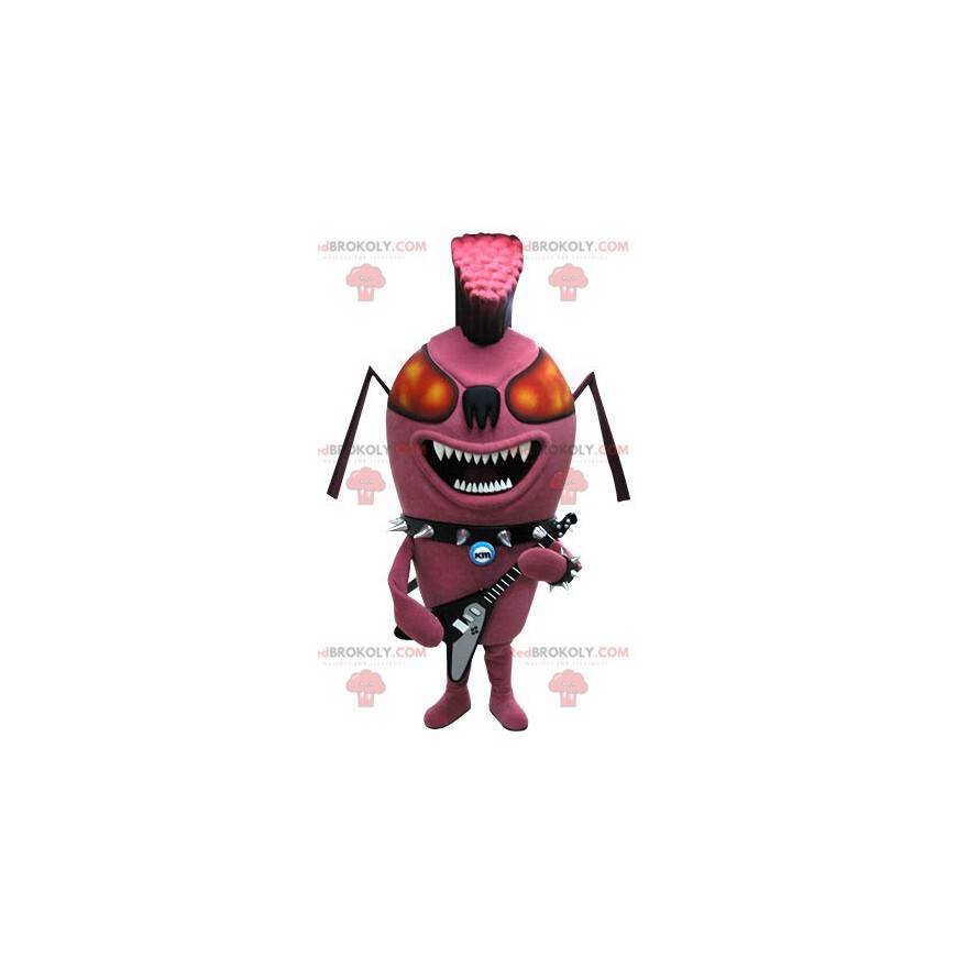 Mascota insecto rosa hormiga punk. Mascota de la roca -