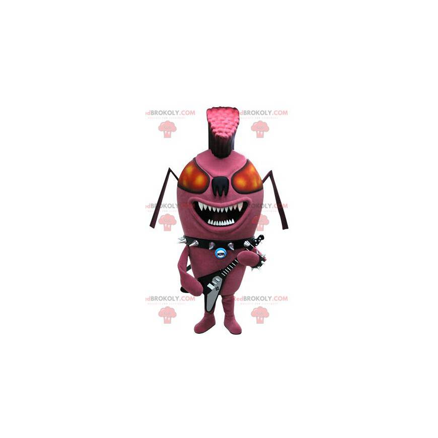 Punk ant pink insect mascot. Rock mascot - Redbrokoly.com