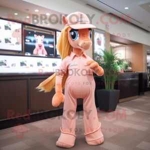 Peach Horse maskot kostume...