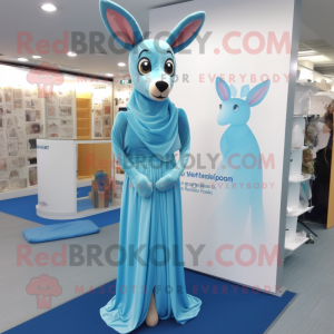 Sky Blue Roe Deer mascotte...